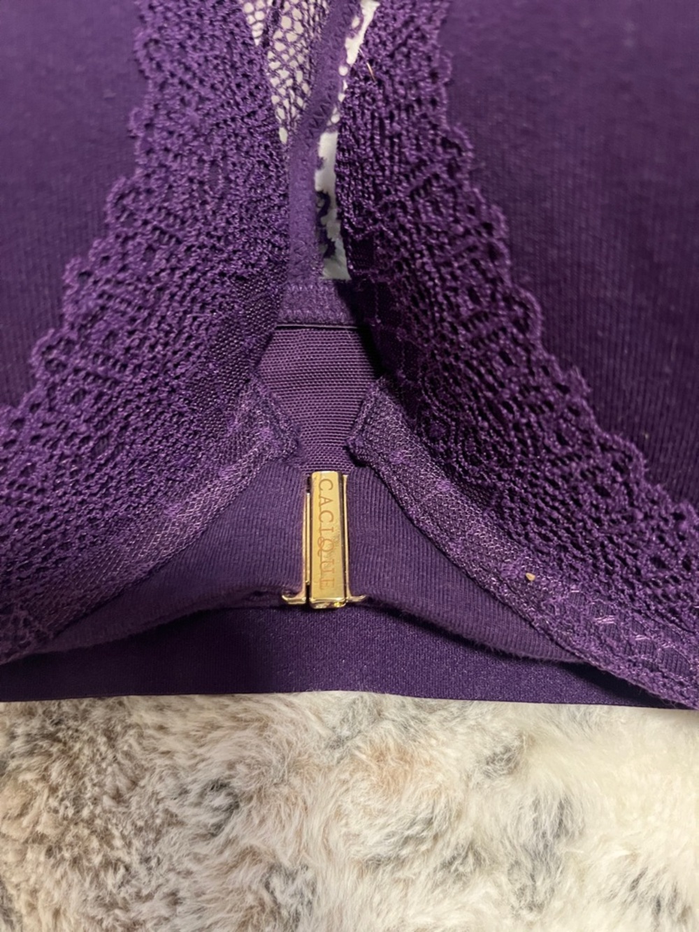 NWT Cacique Deep Purple Boost Plunge Lace-Back T-Shirt Bra - Picture 5 of 6